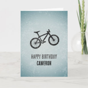 Mountain Bike Graphic - Metal Look Male Birthday Card