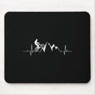 Mountain Bike Heartbeat Apparel Biking Biker Gift Mouse Pad