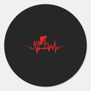 Mountain Bike Heartbeat Cool Quote For Bike Fans _ Classic Round Sticker