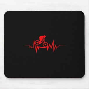 Mountain Bike Heartbeat Cool Quote For Bike Fans _ Mouse Pad