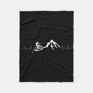 Mountain Bike Heartbeat Cute Bike Heartbeat Gift Fleece Blanket