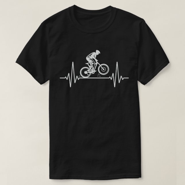 Mountain Bike Heartbeat Funny MTB Dirt Bike T-Shirt (Design Front)