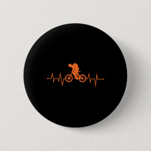 Mountain Bike Heartbeat Mtb Rider Mountain Biking  6 Cm Round Badge
