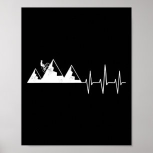 Mountain Bike Heartbeat Outfit Love Cycling Biker  Poster