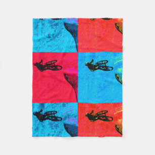 Mountain Bike Jump - BMX Rider Fleece Blanket