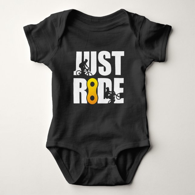 Mountain Bike Just Ride Biking MTB Biker Gift Baby Bodysuit (Front)