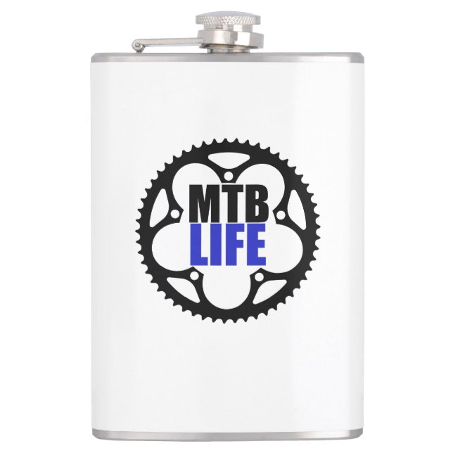 Mountain Bike Life Hip Flask (Front)