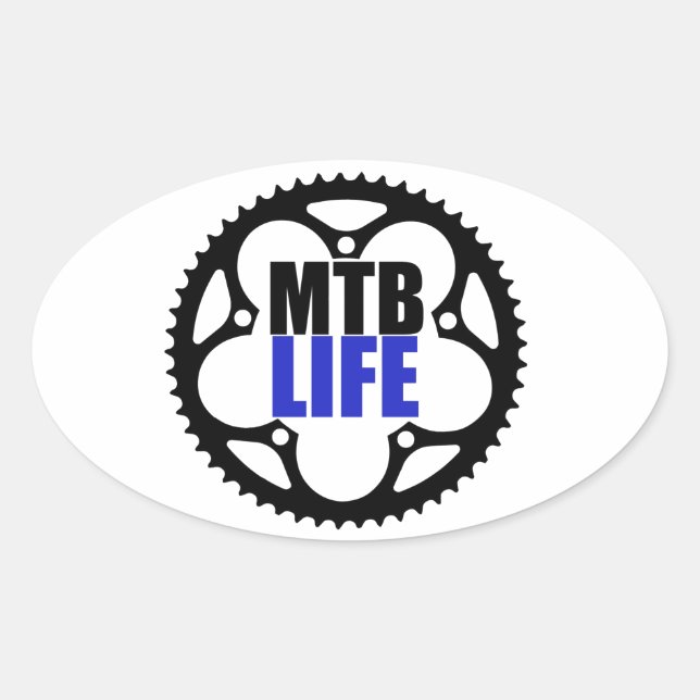 Mountain Bike Life Oval Sticker (Front)