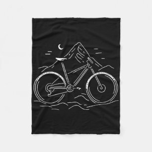 Mountain Bike Line Art Bicycle Biking Cycling Bike Fleece Blanket