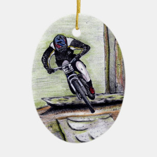 Mountain bike Llandegla mtb bmx Ceramic Ornament