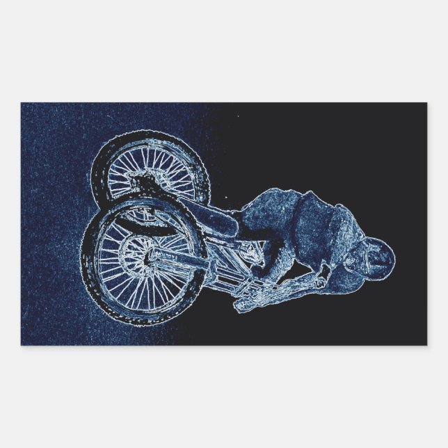 Mountain bike Llandegla mtb bmx Rectangular Sticker (Front)