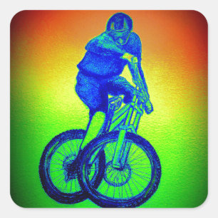 Mountain bike Llandegla mtb bmx Square Sticker