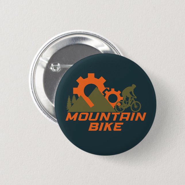 mountain bike lover 6 cm round badge (Front & Back)