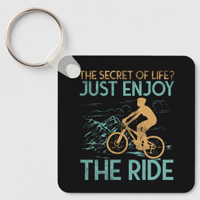 Mountain Bike Mountain Biker Key Ring (Front)