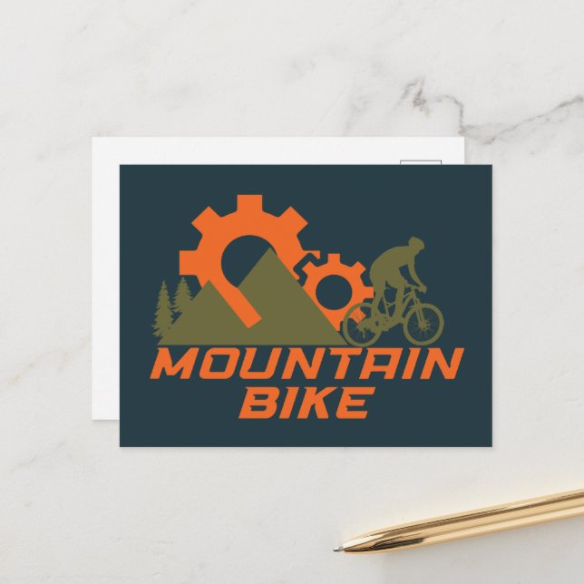 Mountain bike mountainbike holiday postcard (Front/Back In Situ)