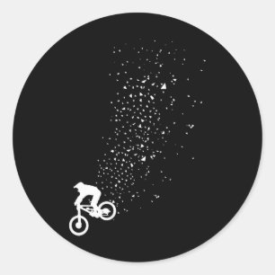 Mountain Bike Mtb Bicycle Downhill Biking Biker Gi Classic Round Sticker
