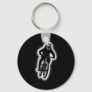 Mountain Bike Mtb Biker Boys Kids Downhill Biking Key Ring