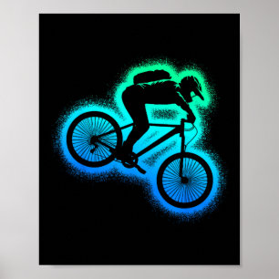 Mountain Bike Mtb Biker Kids Men Boys Downhill Bik Poster