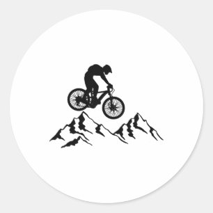 Mountain Bike Mtb Biking Downhill Mountain Biker  Classic Round Sticker