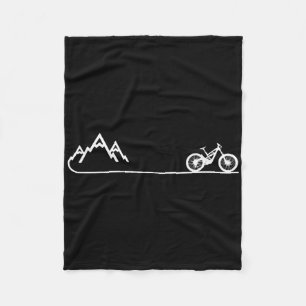 Mountain Bike Mtb Downhill Bicycle Mountain Biker Fleece Blanket
