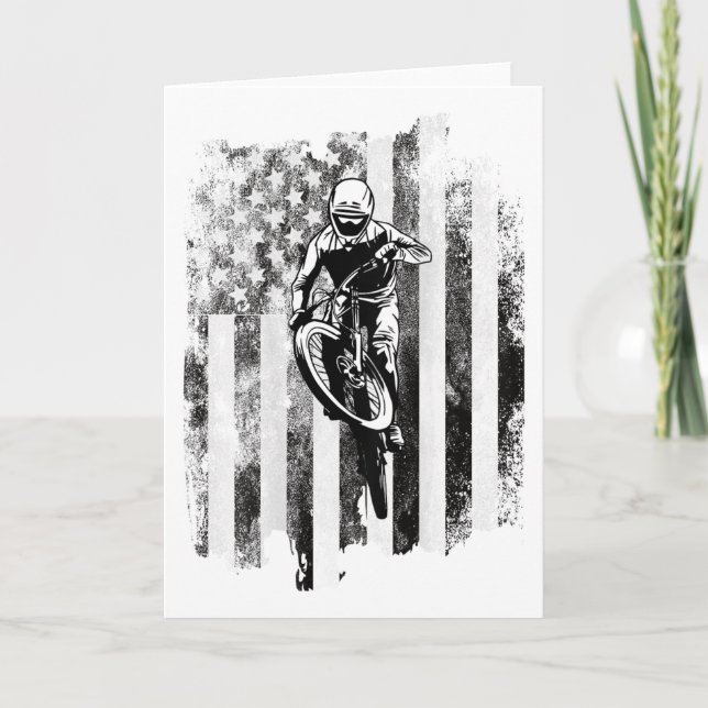 Mountain Bike, Mtb Downhill Biking  Card (Front)