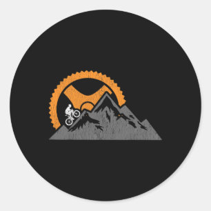 Mountain Bike Mtb Downhill Biking  Classic Round Sticker