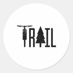 Mountain Bike Mtb Downhill Biking Cycling Trail Bi Classic Round Sticker