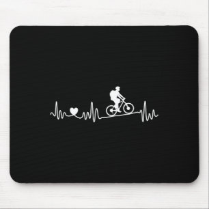 Mountain Bike Mtb Heartbeat I Love Mountain Biking Mouse Pad