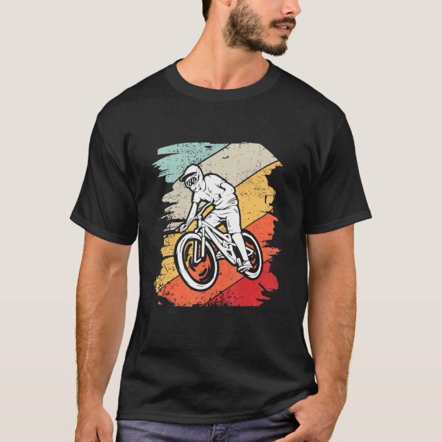 Mountain Bike Mtb Nature Mountains Retro Wave Vint T-Shirt (Front)