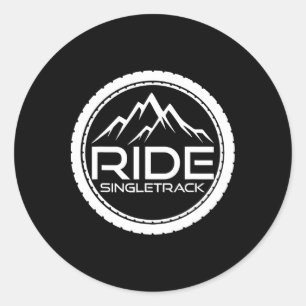 Mountain Bike Mtb Single Track Biking Mountain Bik Classic Round Sticker