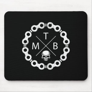 Mountain Bike Mtb Skull Biker Biking Apparel Gift Mouse Pad