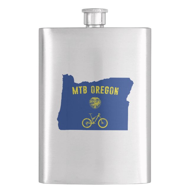 Mountain Bike Oregon Hip Flask (Front)