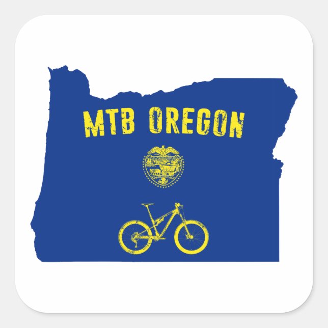 Mountain Bike Oregon Square Sticker (Front)