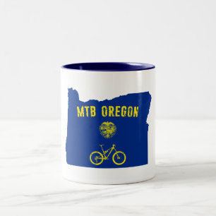 Mountain Bike Oregon Two-Tone Coffee Mug