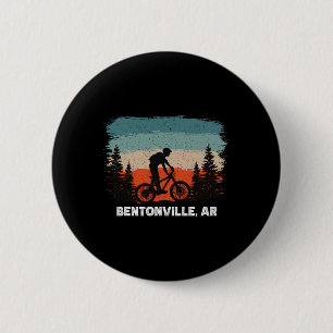 Mountain Bike Retro Sunset Vintage Bentonville, Ar 6 Cm Round Badge