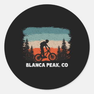 Mountain Bike Retro Sunset Vintage Blanca Peak, Co Classic Round Sticker