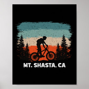 Mountain Bike Retro Sunset Vintage Mt. Shasta, Ca Poster