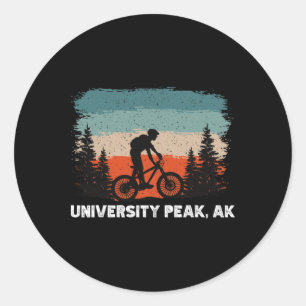 Mountain Bike Retro Sunset Vintage University Peak Classic Round Sticker