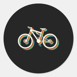Mountain Bike Retro Vintage Mtb Bicycle Biking Cyc Classic Round Sticker