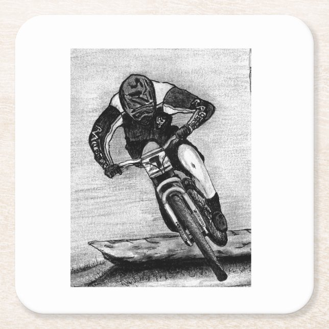 Mountain Bike Ride MTB Llandegla cup Square Paper Coaster (Front)