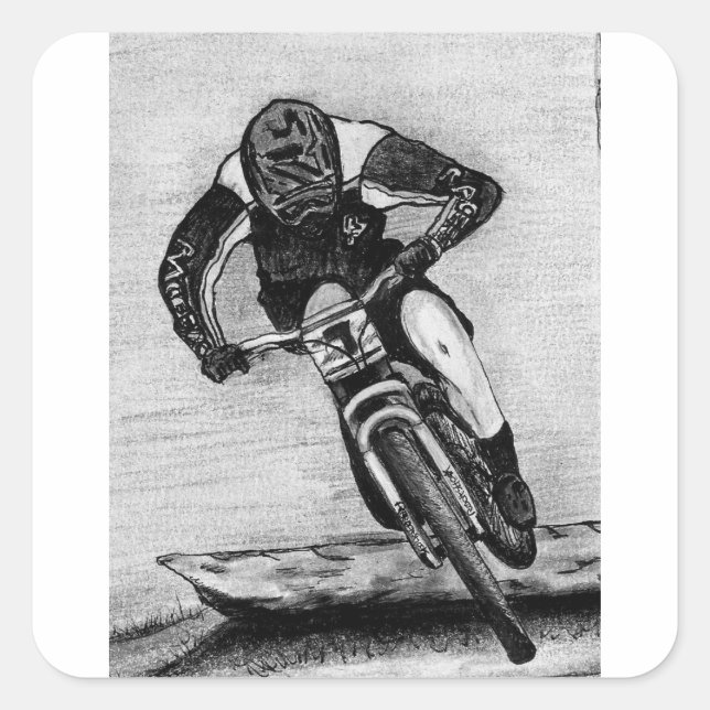 Mountain Bike Ride Square Sticker (Front)