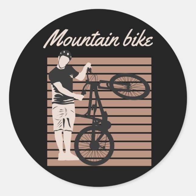 Mountain Bike Rider Classic Round Sticker (Front)