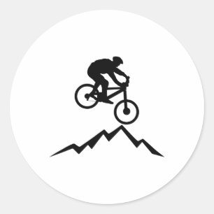 Mountain Bike Rider Cyclist Mtb Biking Cycling Bik Classic Round Sticker