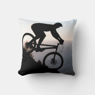 Mountain Bike Rider. Lions Head, Cape Town Cushion