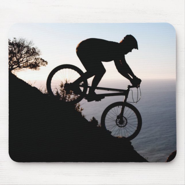 Mountain Bike Rider. Lions Head, Cape Town Mouse Pad (Front)