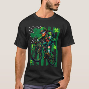 Mountain Bike Rider St Patricks Day Irish American T-Shirt