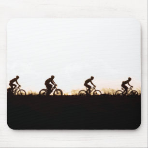 Mountain Bike Riders Make Their Way Over The Dam Mouse Pad