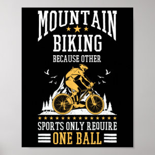 Mountain Bike Shirt Biking Bicycle Cycling Forest Poster