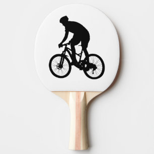 Mountain bike silhouette - Choose background color Ping Pong Paddle
