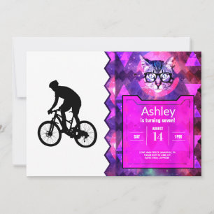 Mountain bike silhouette invitation